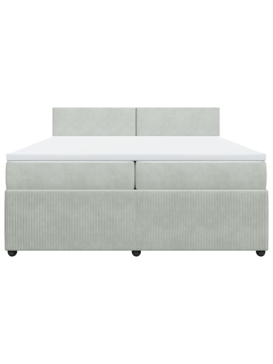 Box spring postel s matrací světle šedá 200x200 cm samet