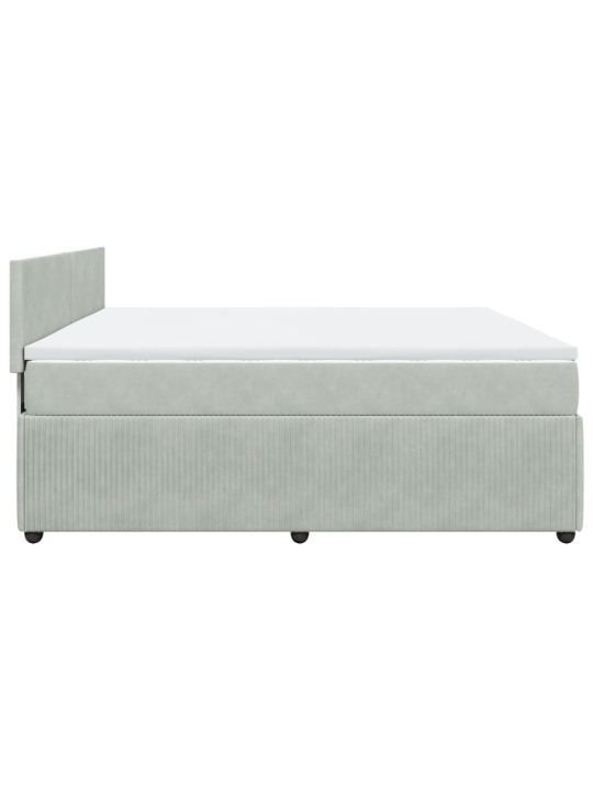 Box spring postel s matrací světle šedá 200x200 cm samet