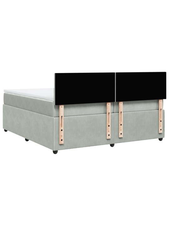 Box spring postel s matrací světle šedá 200x200 cm samet