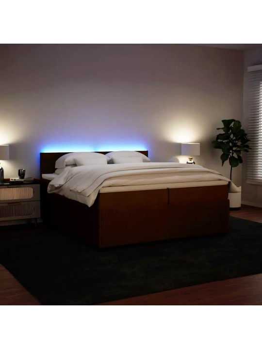Box spring postel s matrací růžová 200x200 cm samet