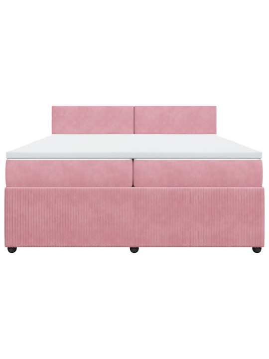 Box spring postel s matrací růžová 200x200 cm samet