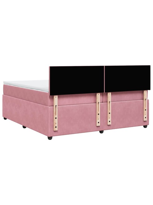 Box spring postel s matrací růžová 200x200 cm samet