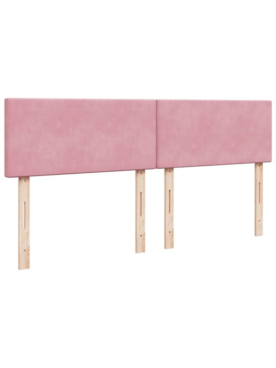 Box spring postel s matrací růžová 200x200 cm samet
