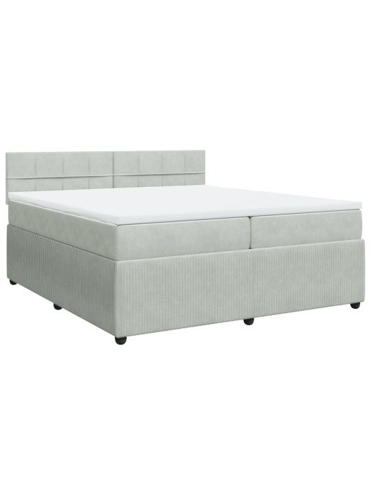 Box spring postel s matrací světle šedá 200x200 cm samet