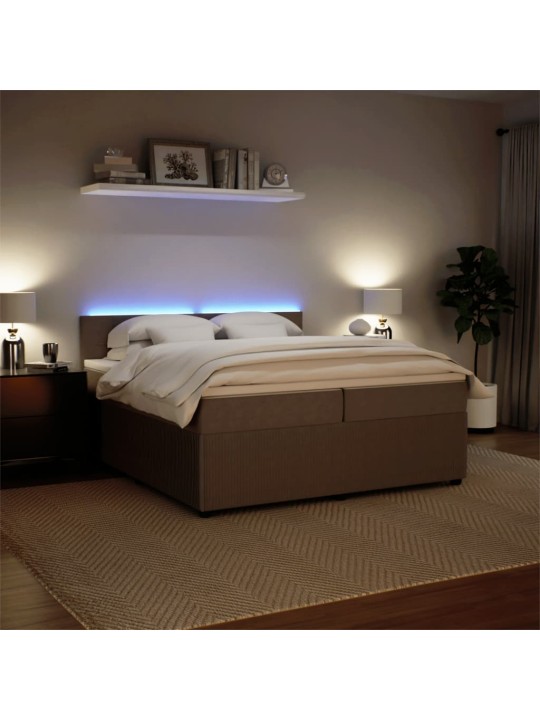 Box spring postel s matrací světle šedá 200x200 cm samet