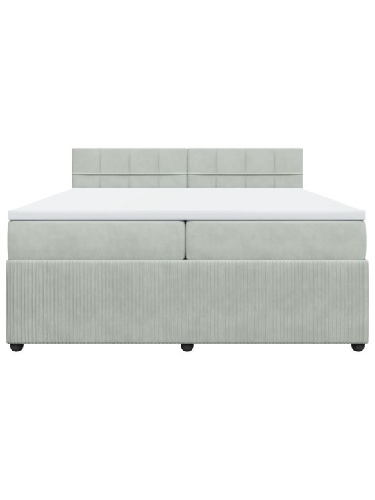 Box spring postel s matrací světle šedá 200x200 cm samet