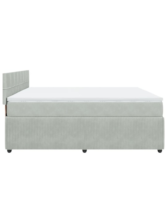Box spring postel s matrací světle šedá 200x200 cm samet