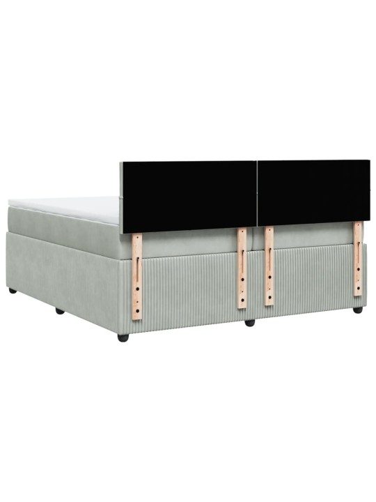 Box spring postel s matrací světle šedá 200x200 cm samet
