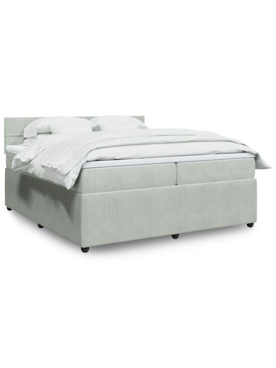 Box spring postel s matrací světle šedá 200x200 cm samet