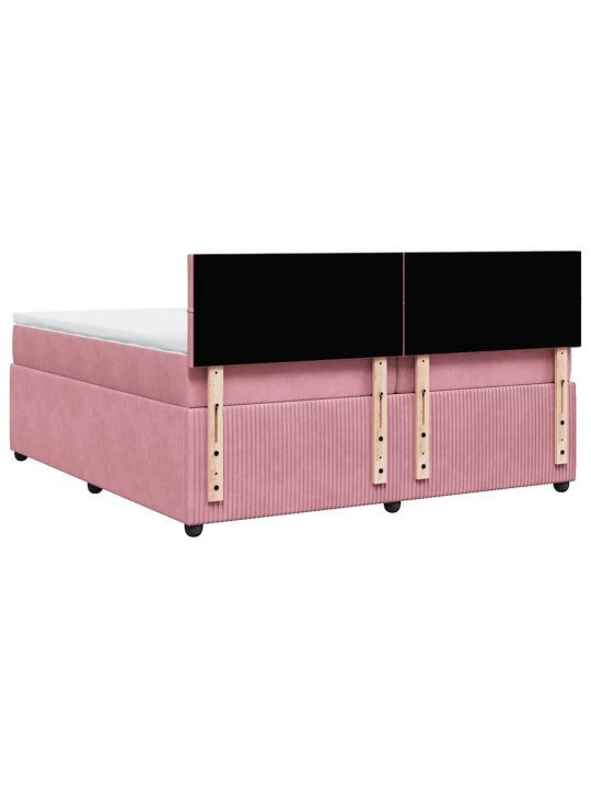 Box spring postel s matrací růžová 200x200 cm samet