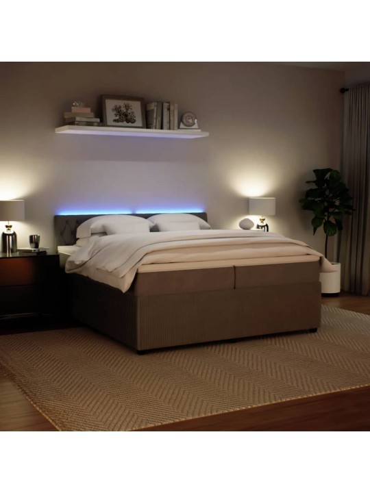 Box spring postel s matrací světle šedá 200x200 cm samet