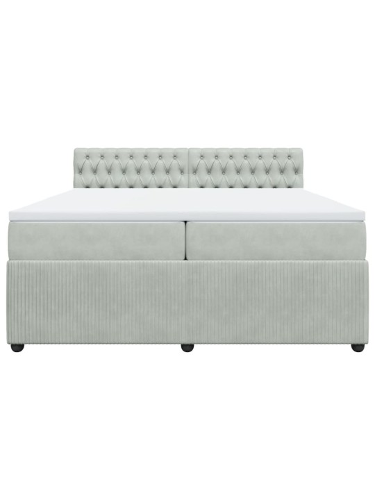 Box spring postel s matrací světle šedá 200x200 cm samet