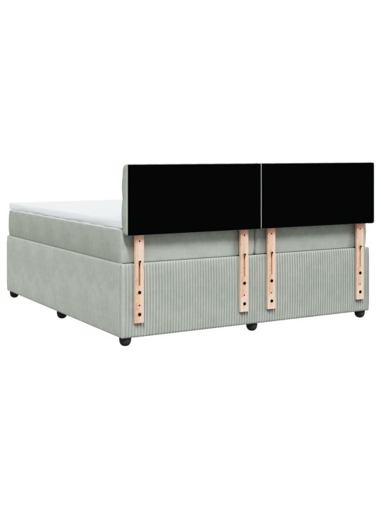 Box spring postel s matrací světle šedá 200x200 cm samet