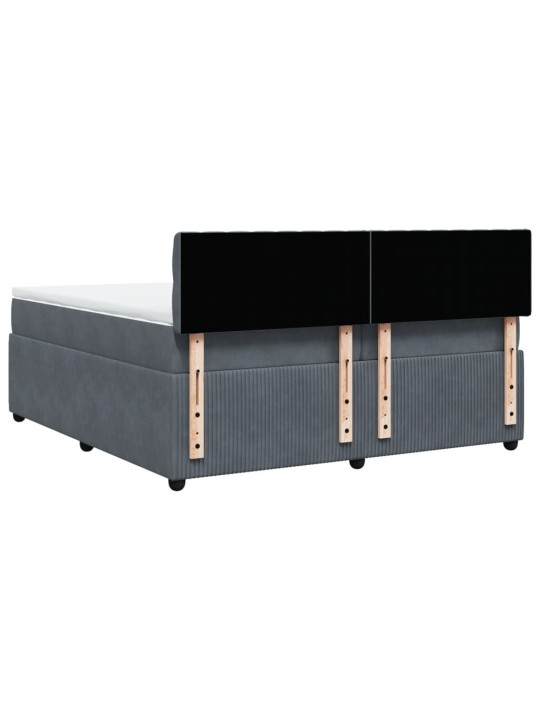 Box spring postel s matrací tmavě šedá 200x200 cm samet