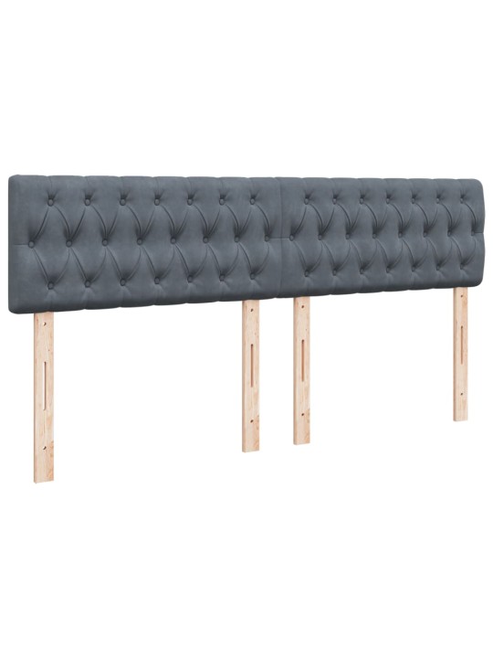 Box spring postel s matrací tmavě šedá 200x200 cm samet