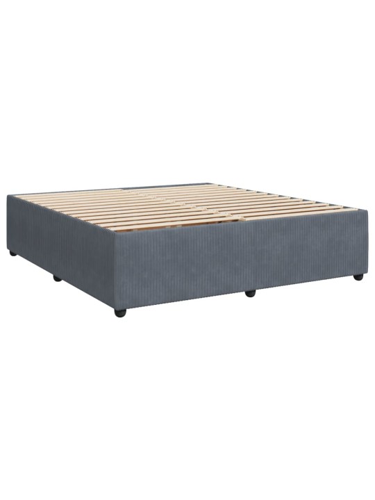Box spring postel s matrací tmavě šedá 200x200 cm samet