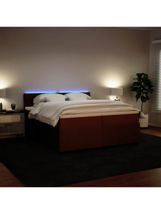 Box spring postel s matrací růžová 200x200 cm samet