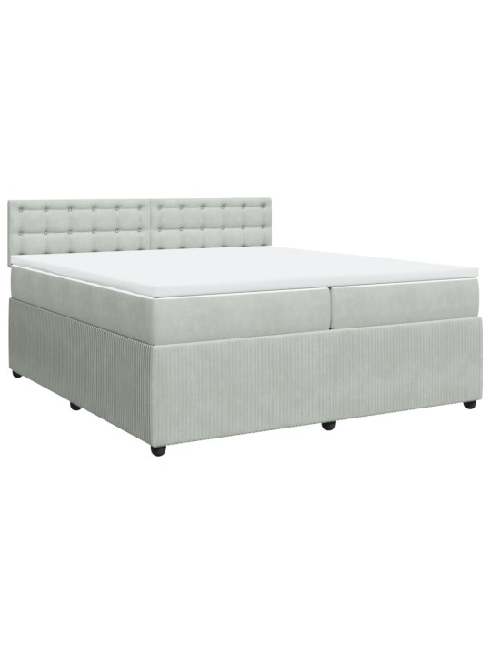Box spring postel s matrací světle šedá 200x200 cm samet