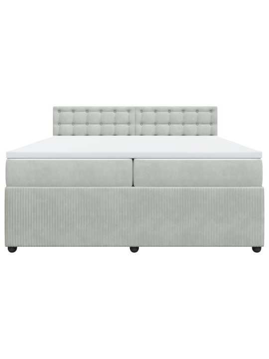 Box spring postel s matrací světle šedá 200x200 cm samet
