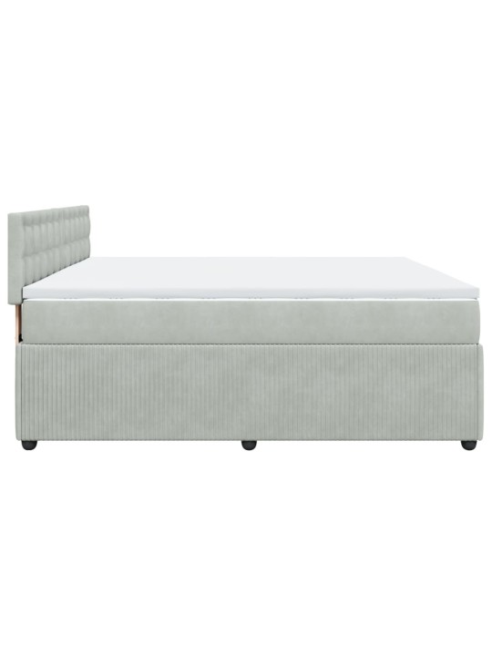 Box spring postel s matrací světle šedá 200x200 cm samet