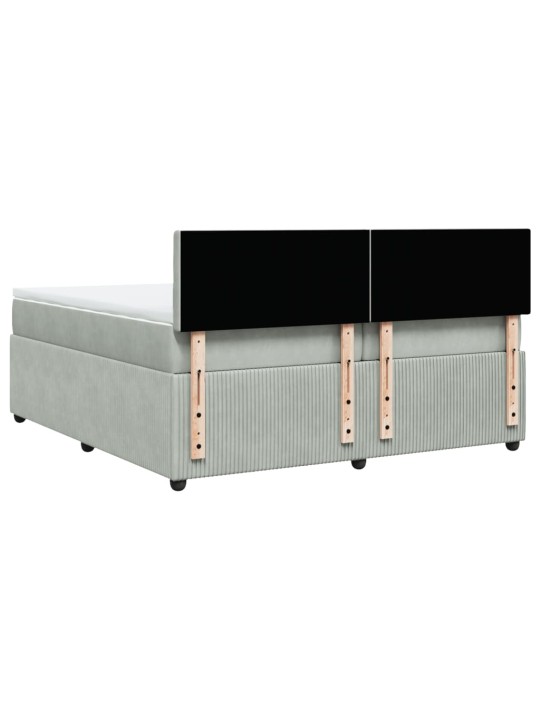 Box spring postel s matrací světle šedá 200x200 cm samet