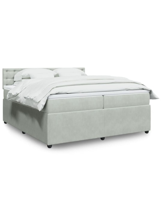 Box spring postel s matrací světle šedá 200x200 cm samet