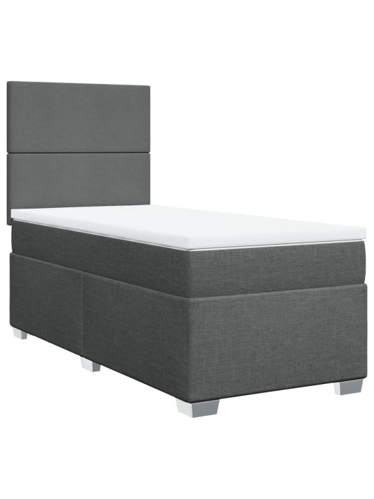 Box spring postel s matrací tmavě šedá 80 x 200 cm textil