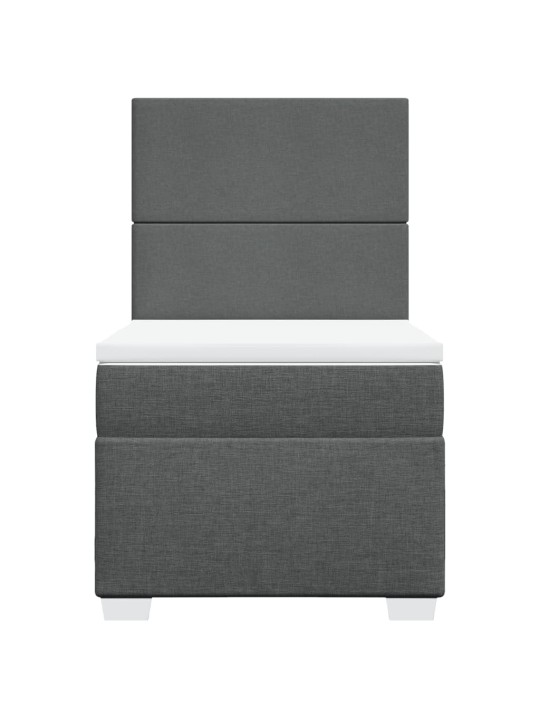 Box spring postel s matrací tmavě šedá 80 x 200 cm textil