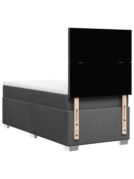 Box spring postel s matrací tmavě šedá 80 x 200 cm textil