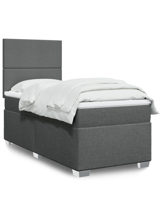 Box spring postel s matrací tmavě šedá 80 x 200 cm textil