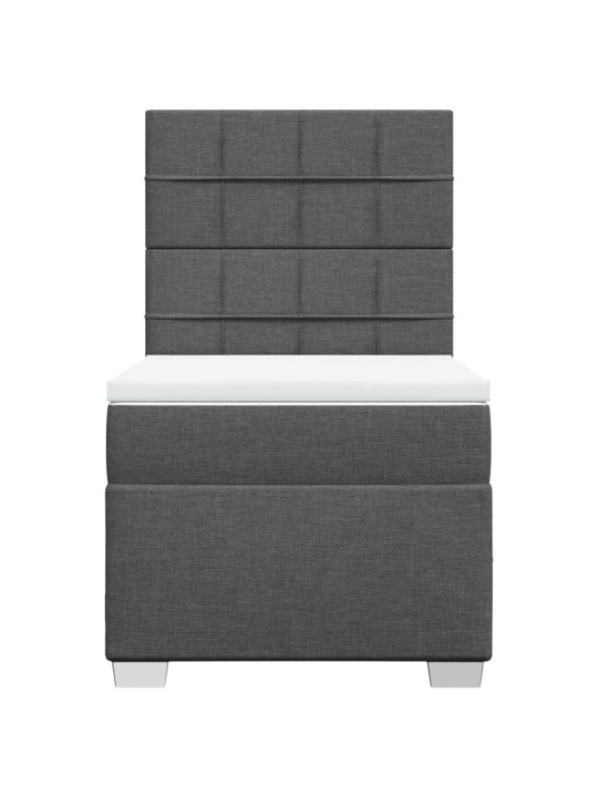 Box spring postel s matrací tmavě šedá 80 x 200 cm textil