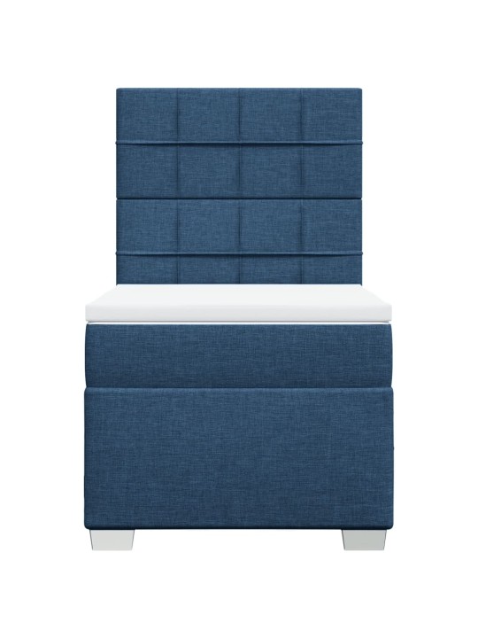 Box spring postel s matrací modrá 80x200 cm textil