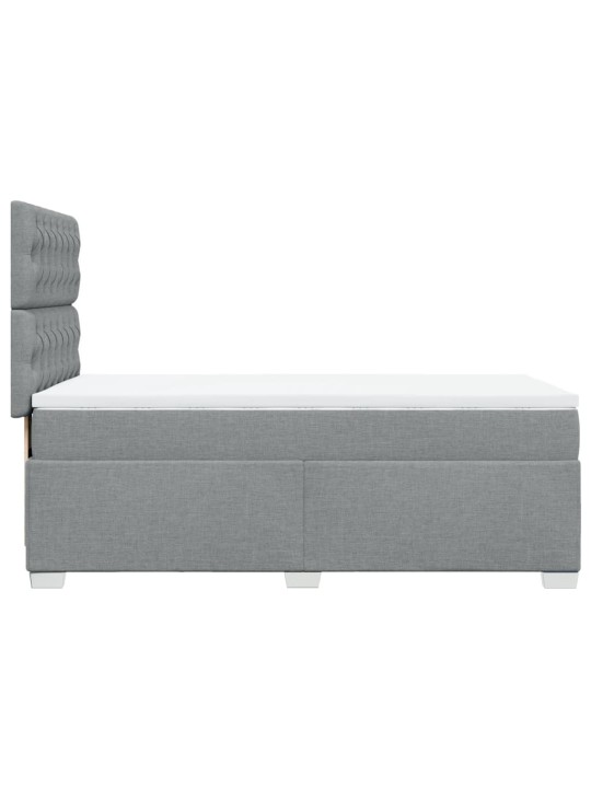 Box spring postel s matrací světle šedá 80 x 200 cm textil