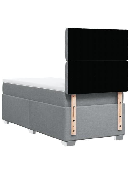 Box spring postel s matrací světle šedá 80 x 200 cm textil