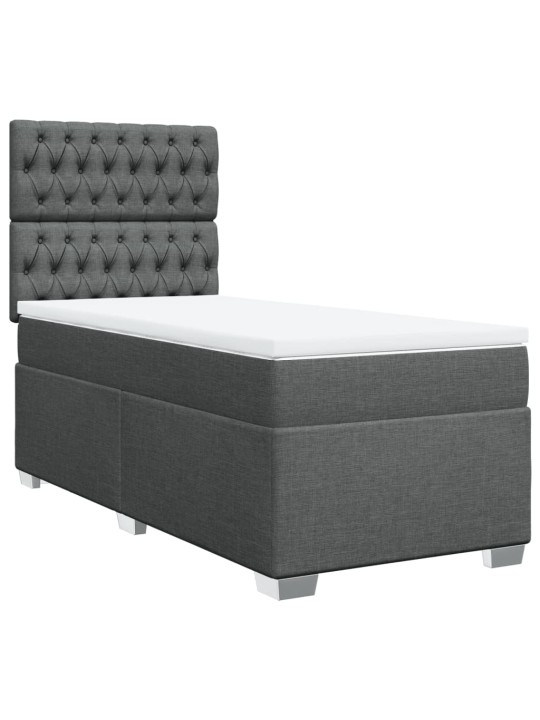 Box spring postel s matrací tmavě šedá 80 x 200 cm textil