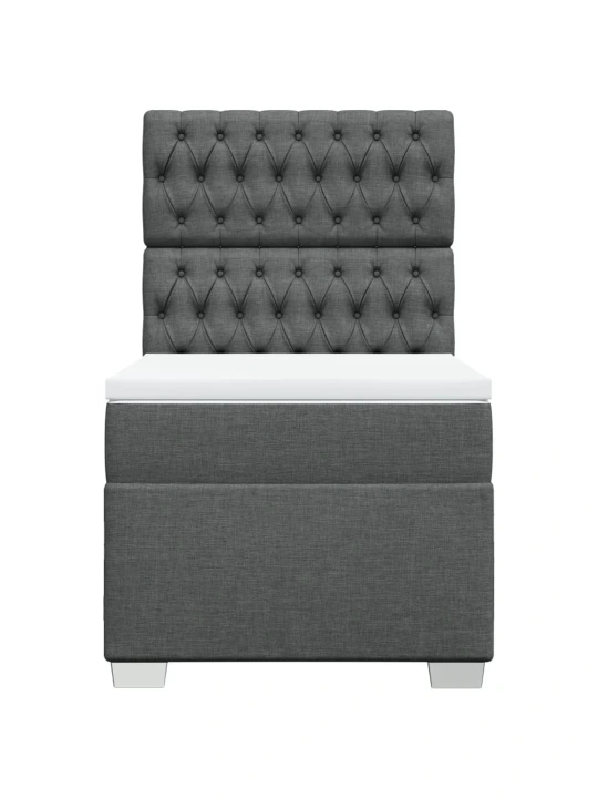 Box spring postel s matrací tmavě šedá 80 x 200 cm textil