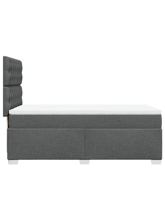 Box spring postel s matrací tmavě šedá 80 x 200 cm textil