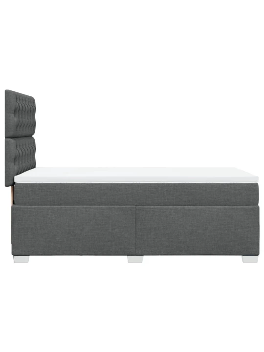 Box spring postel s matrací tmavě šedá 80 x 200 cm textil