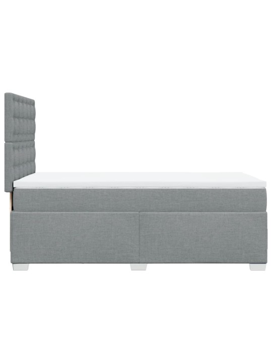 Box spring postel s matrací světle šedá 80 x 200 cm textil