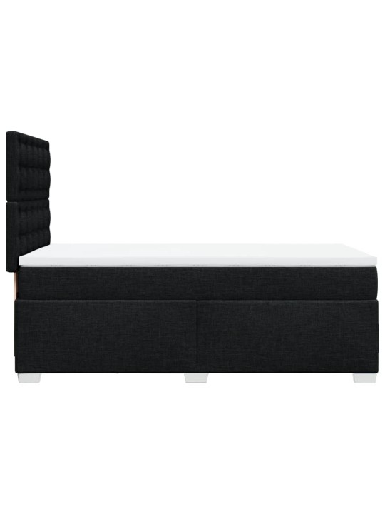 Box spring postel s matrací černá 80 x 200 cm textil