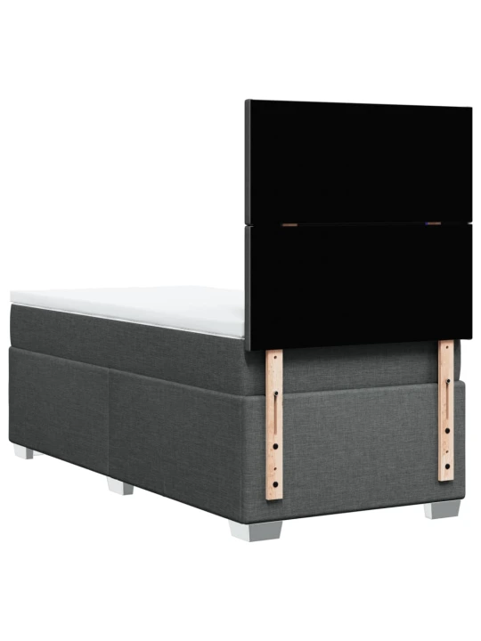 Box spring postel s matrací tmavě šedá 90x190 cm textil