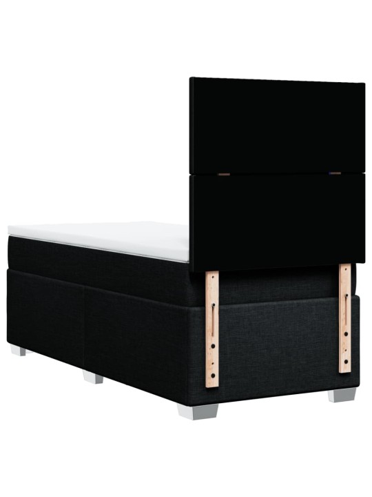 Box spring postel s matrací černá 90x190 cm textil