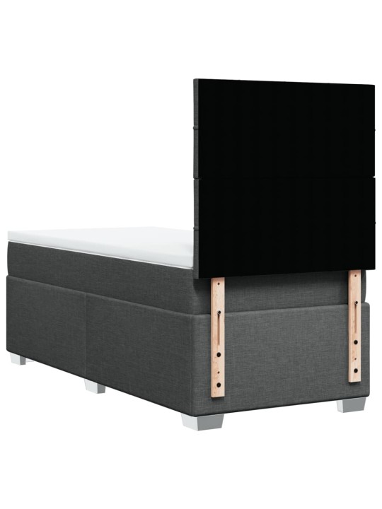 Box spring postel s matrací tmavě šedá 90x190 cm textil