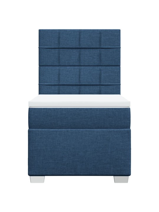 Box spring postel s matrací modrá 90x190 cm textil