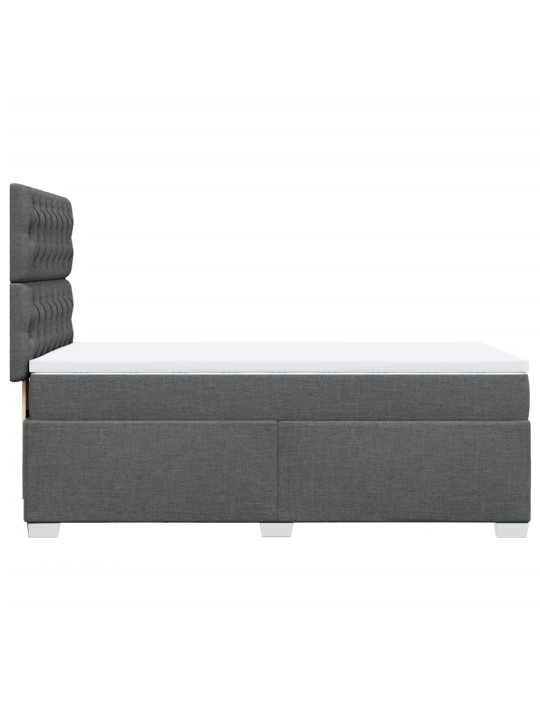 Box spring postel s matrací tmavě šedá 90x190 cm textil