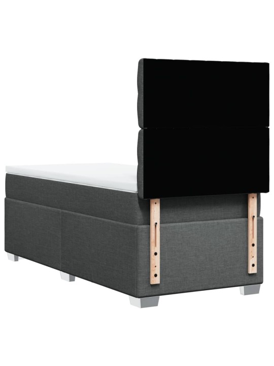 Box spring postel s matrací tmavě šedá 90x190 cm textil