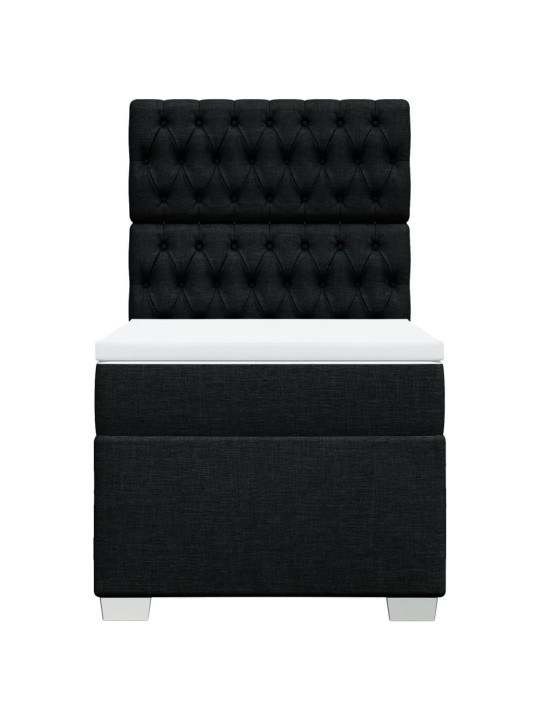 Box spring postel s matrací černá 90x190 cm textil