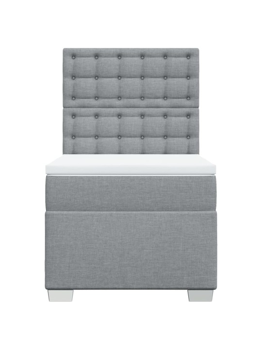 Box spring postel s matrací světle šedá 90x190 cm textil