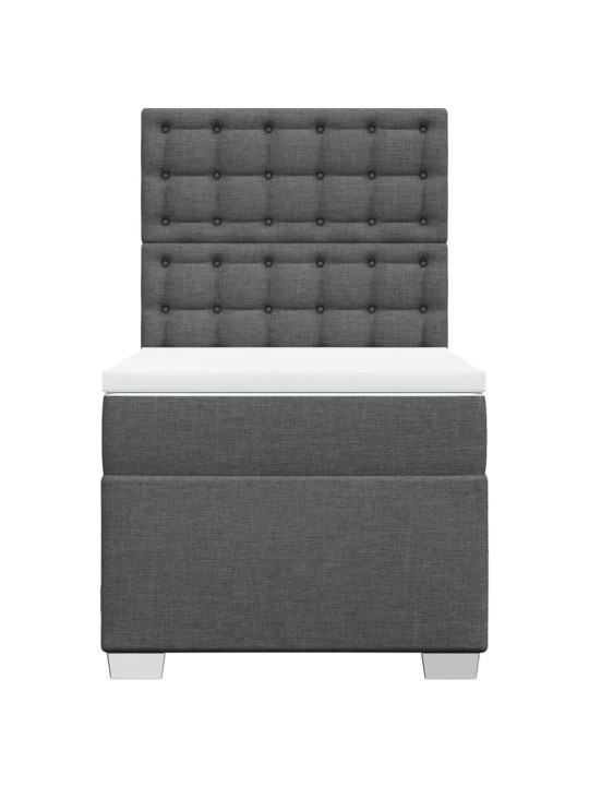 Box spring postel s matrací tmavě šedá 90x190 cm textil