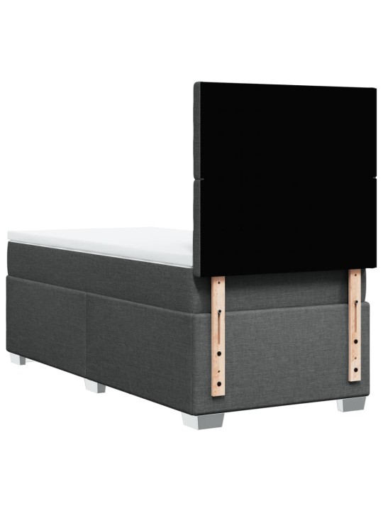 Box spring postel s matrací tmavě šedá 90x190 cm textil